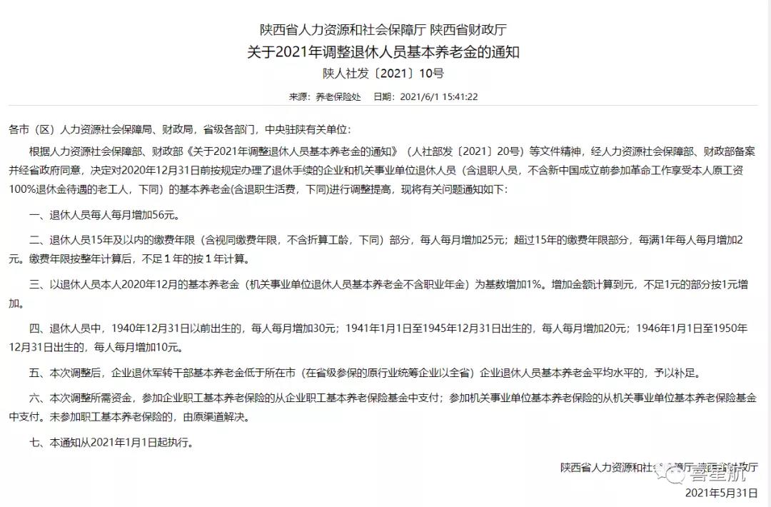 退休人員養老金，上漲啦！(圖1)